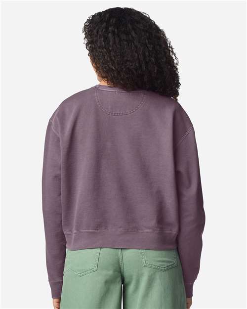 1566L Women's Garment-Dyed Mid-Length Crewneck Sweatshirt in 