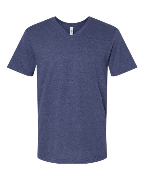 2006CVC Unisex CVC V-Neck Tee in Heather Indigo