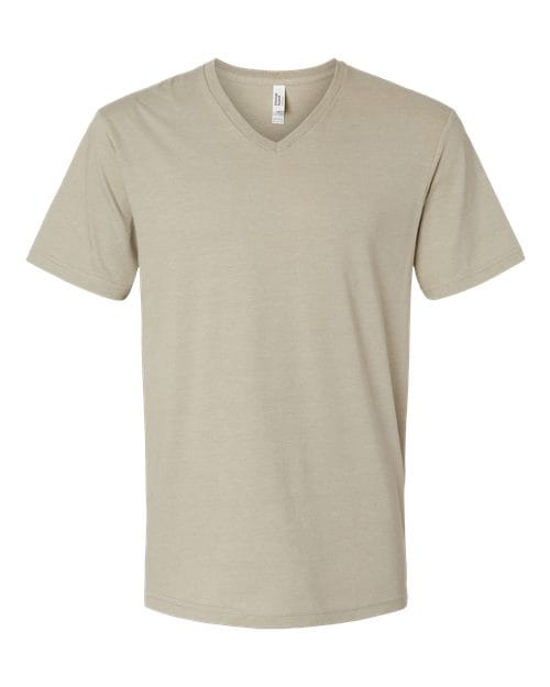 2006CVC Unisex CVC V-Neck Tee in Heather Khaki