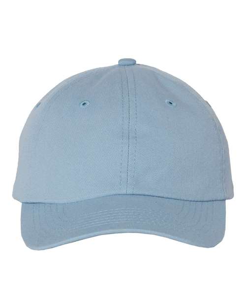 Youth Small Fit Bio-Washed Dad Hat - Front - B39295250 - Baby Blue