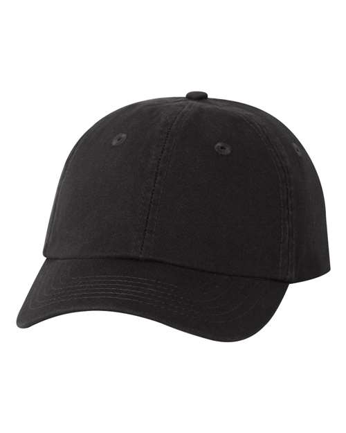 Youth Small Fit Bio-Washed Dad Hat - Front - B39295500 - Black