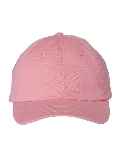 Youth Small Fit Bio-Washed Dad Hat - Front - B39295300 - Pink
