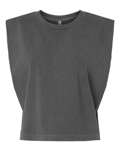 307GD Women's Garment-Dyed Heavyweight Muscle Tee in Faded Black
