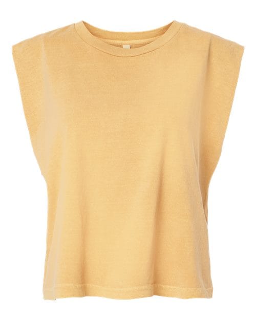 307GD Women's Garment-Dyed Heavyweight Muscle Tee in Faded Mustard