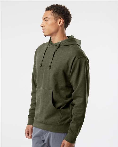 Unisex Midweight Hooded Sweatshirt - OnModelSide - B23676643 - Army Heather