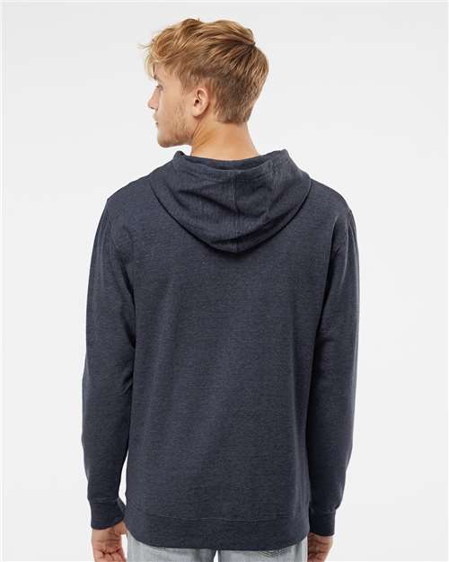 Unisex Midweight Hooded Sweatshirt - OnModelBack - B23676633 - Classic Navy Heather