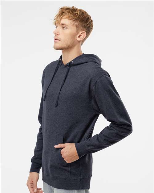 Unisex Midweight Hooded Sweatshirt - OnModelSide - B23676633 - Classic Navy Heather