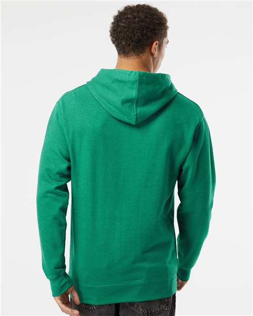 Unisex Midweight Hooded Sweatshirt - OnModelBack - B23676613 - Kelly Green Heather