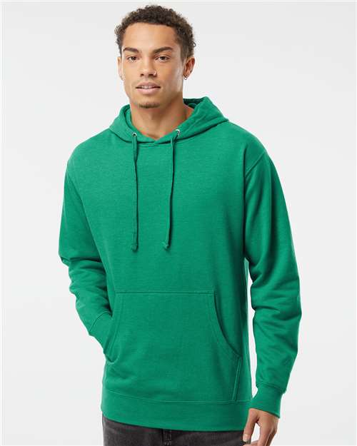 Unisex Midweight Hooded Sweatshirt - OnModelFront - B23676613 - Kelly Green Heather