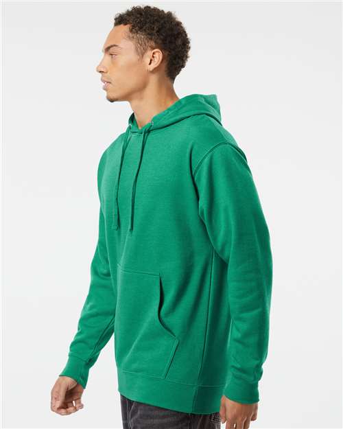 Unisex Midweight Hooded Sweatshirt - OnModelSide - B23676613 - Kelly Green Heather