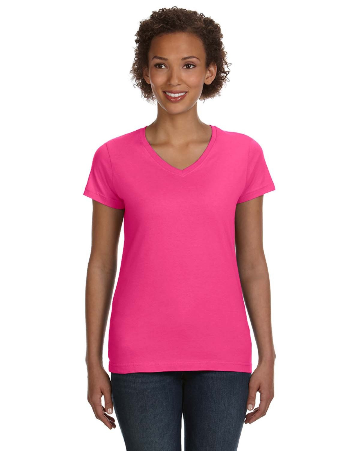 LAT 3507: Ladies' V-Neck Fine Jersey