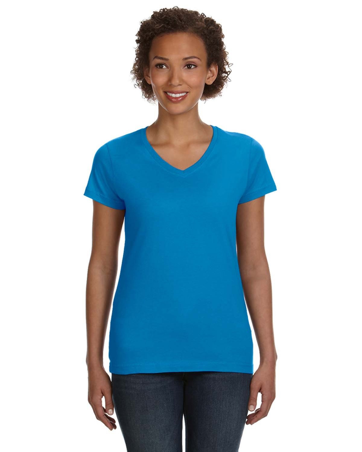 LAT 3507: Ladies' V-Neck Fine Jersey