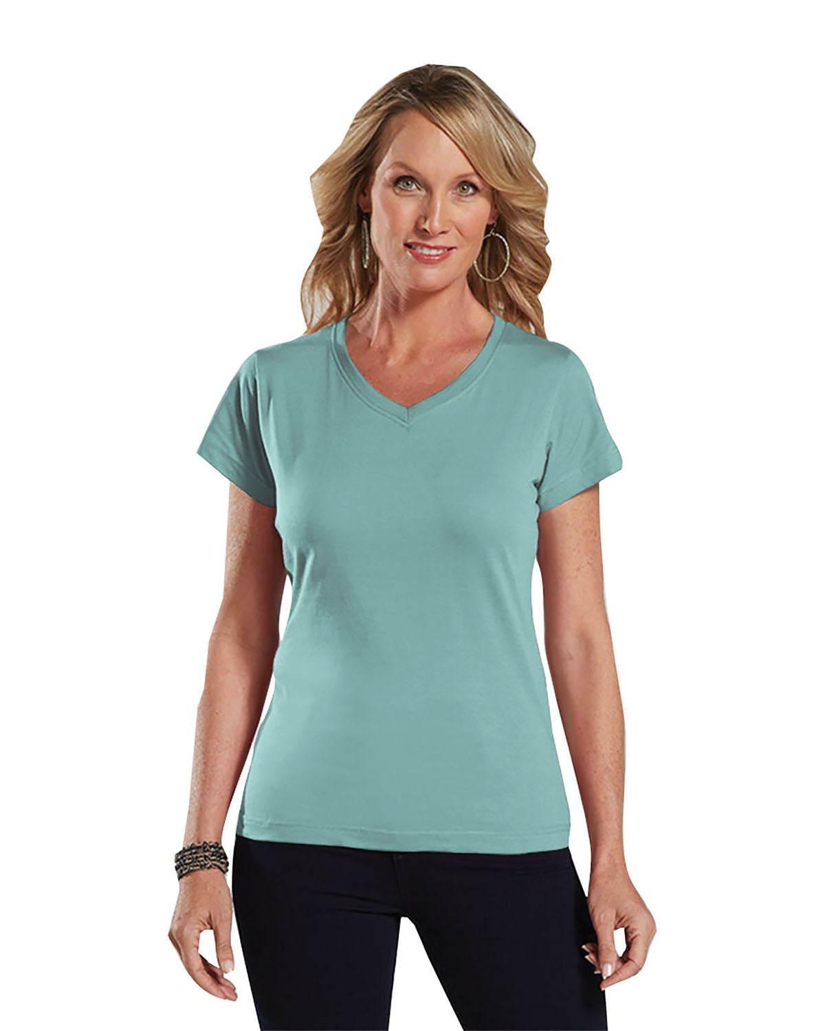 LAT 3507: Ladies' V-Neck Fine Jersey