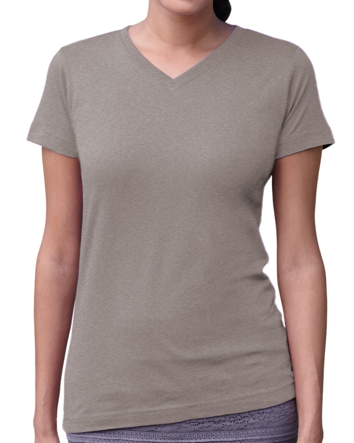 LAT 3507: Ladies' V-Neck Fine Jersey