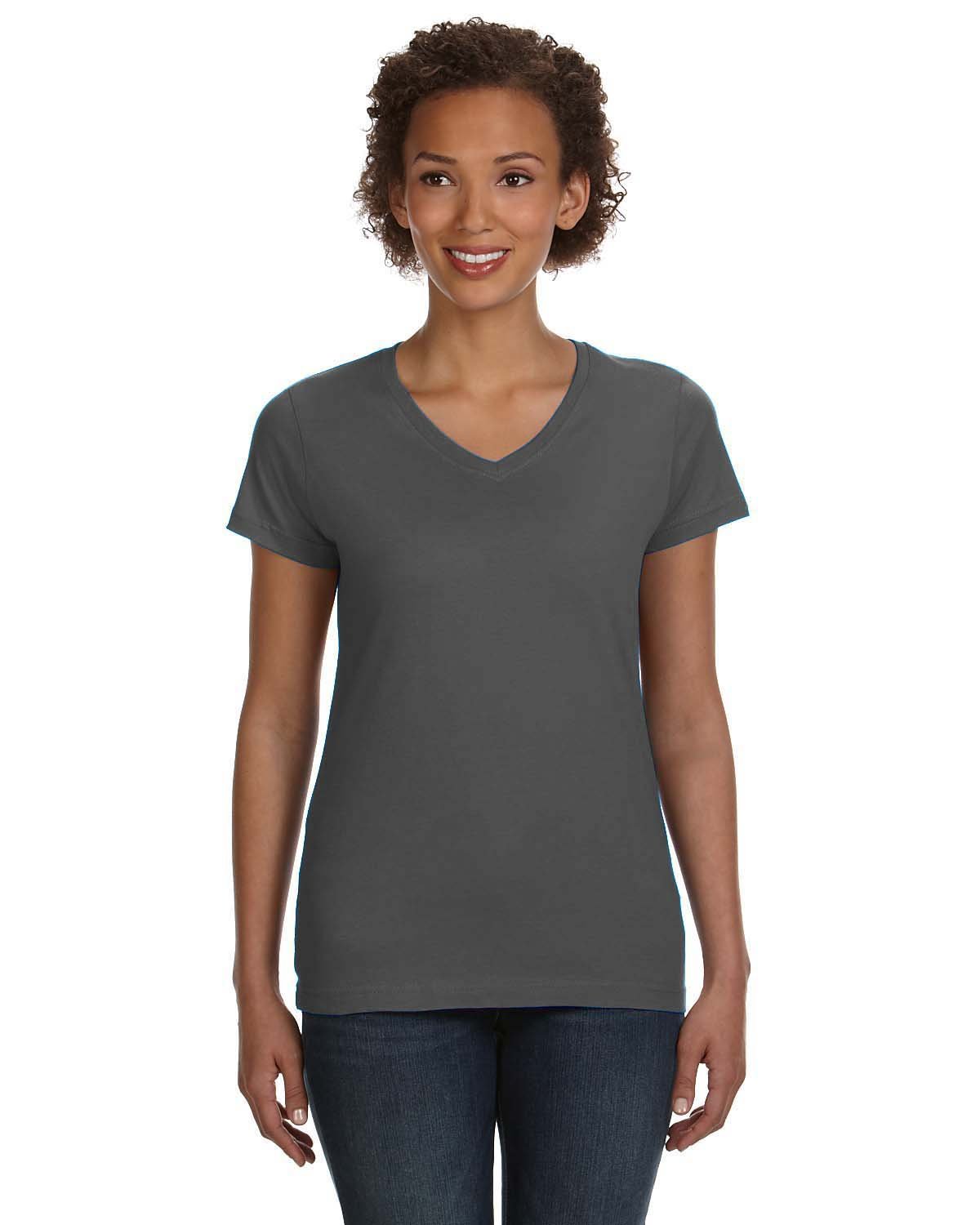 LAT 3507: Ladies' V-Neck Fine Jersey