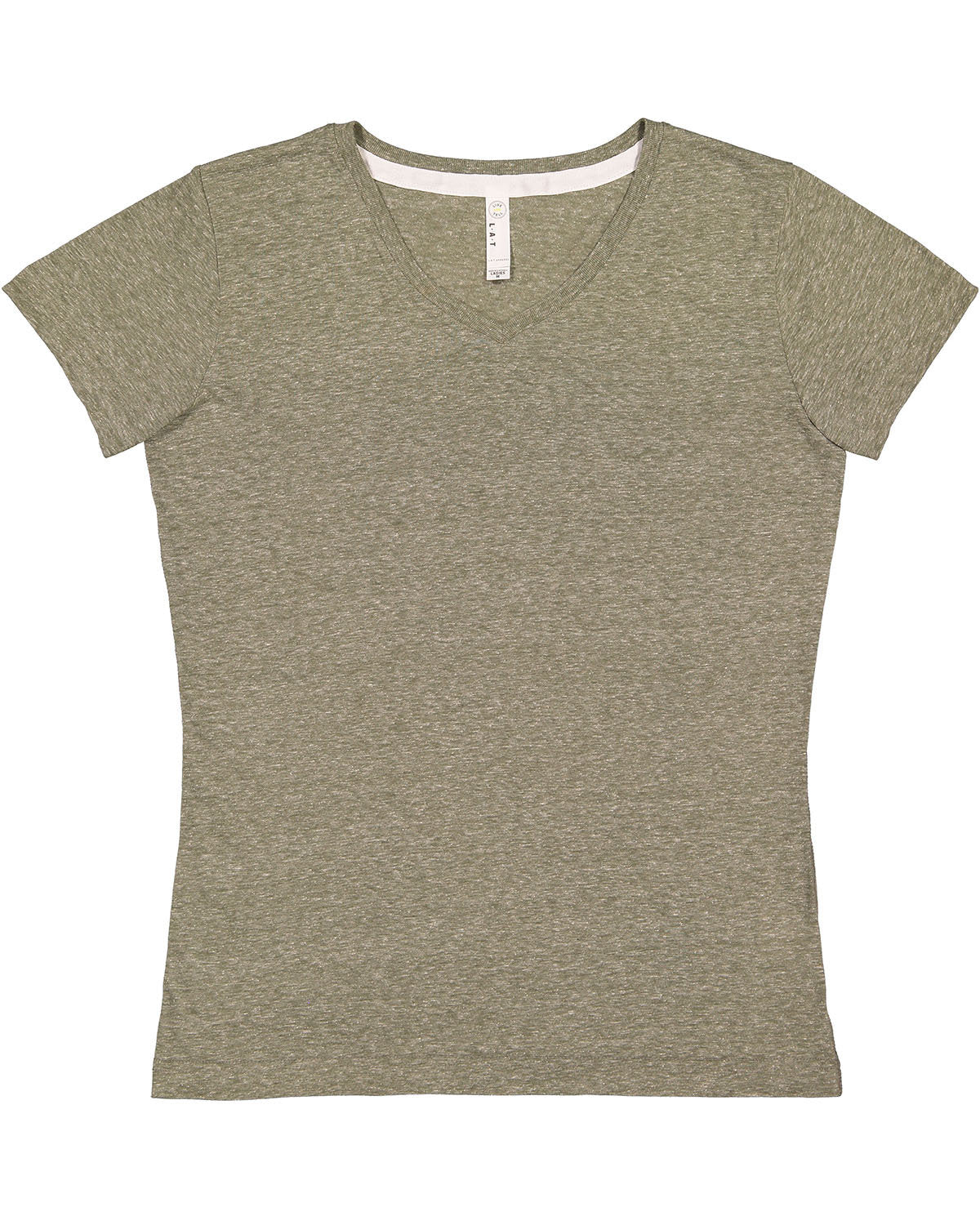 LAT 3591: Ladies' V-Neck Harborside Melange Jersey T-Shirt