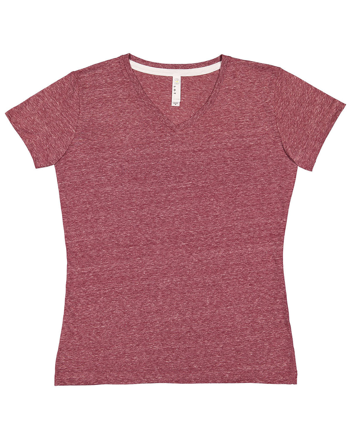 LAT 3591: Ladies' V-Neck Harborside Melange Jersey T-Shirt
