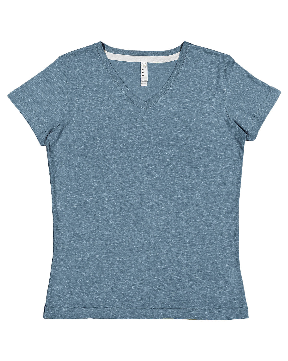 LAT 3591: Ladies' V-Neck Harborside Melange Jersey T-Shirt