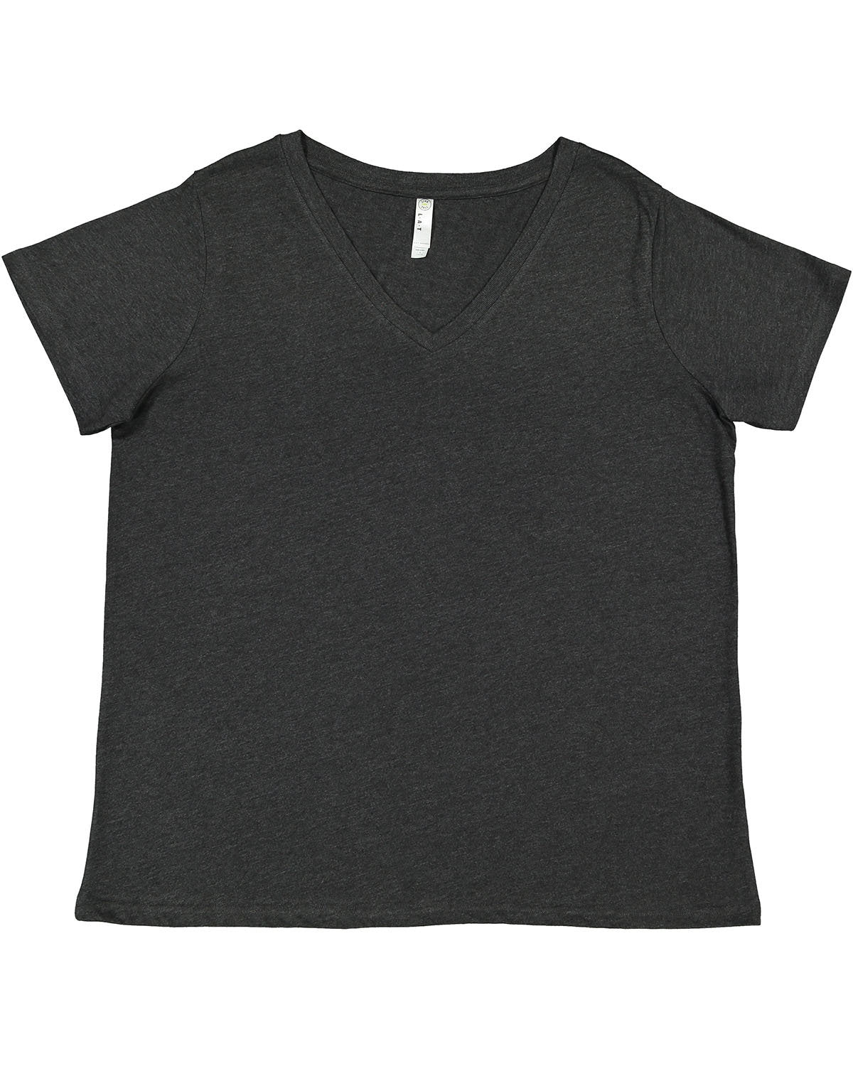 LAT 3817: Ladies' Curvy V-Neck Fine Jersey T-Shirt
