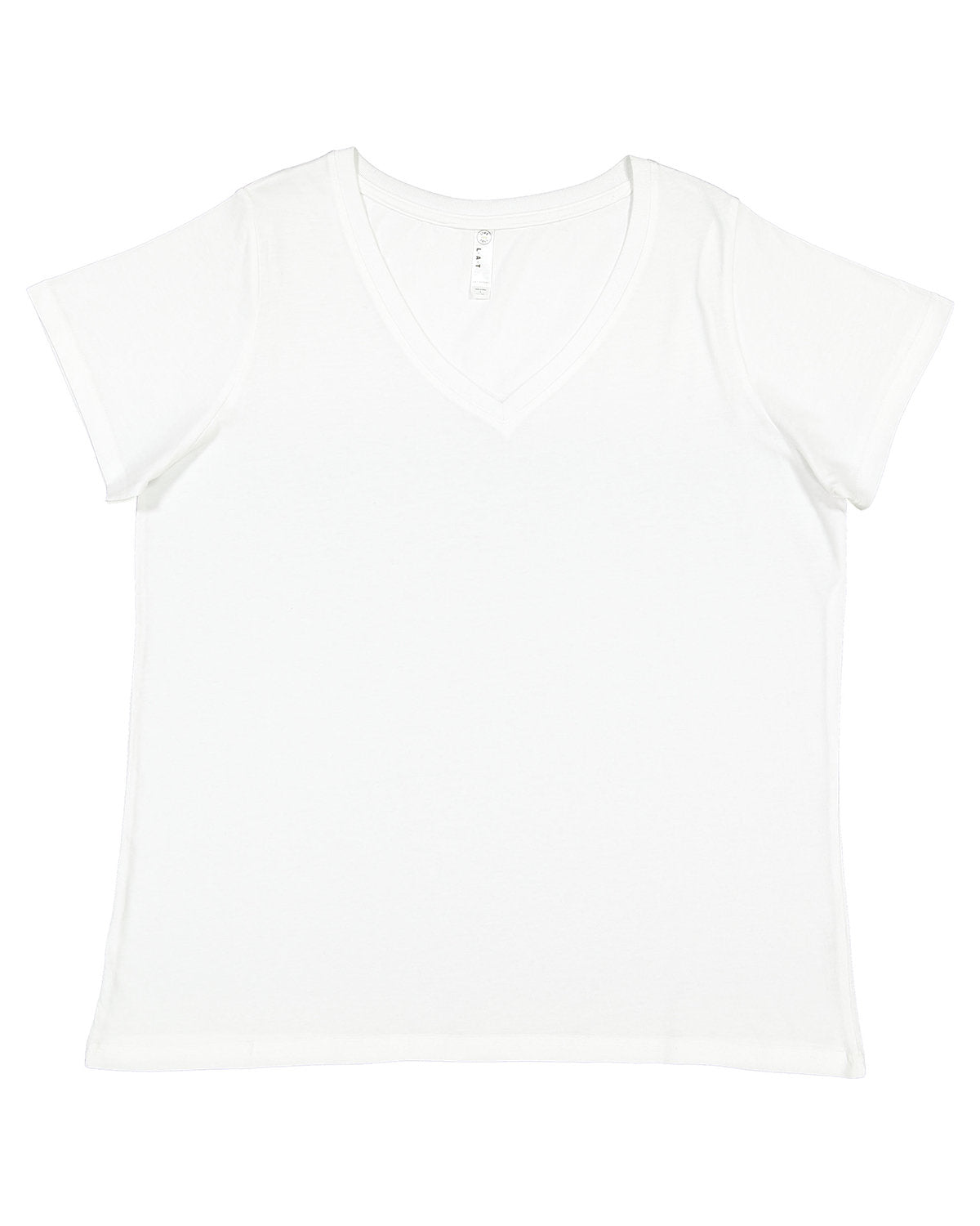LAT 3817: Ladies' Curvy V-Neck Fine Jersey T-Shirt