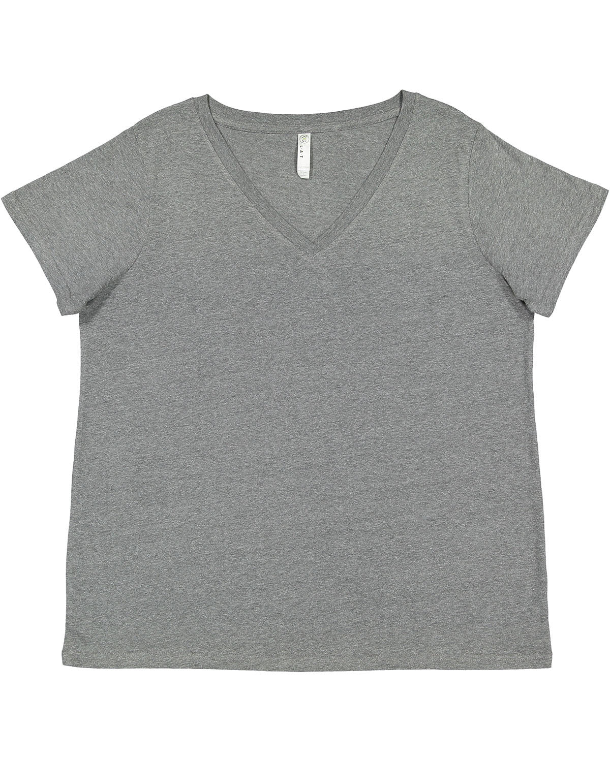 LAT 3817: Ladies' Curvy V-Neck Fine Jersey T-Shirt