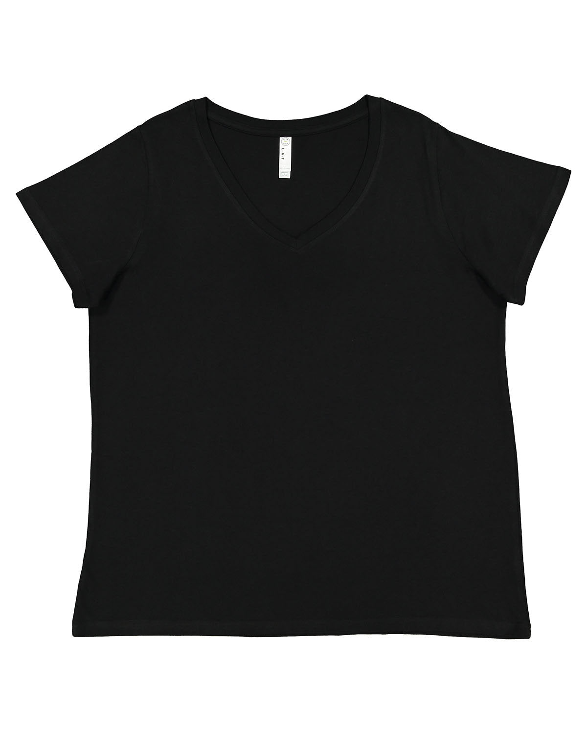 LAT 3817: Ladies' Curvy V-Neck Fine Jersey T-Shirt
