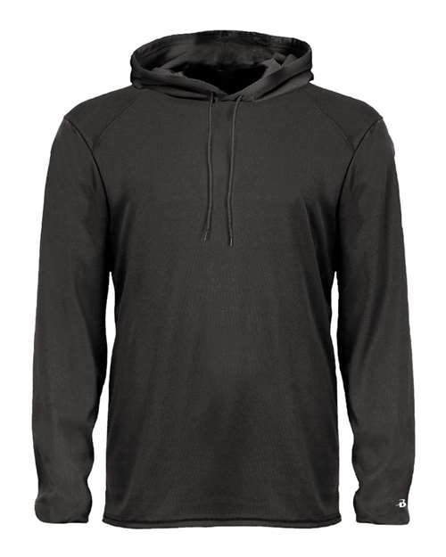 4105 Unisex B-Core Hooded Long Sleeve T-Shirt in Black