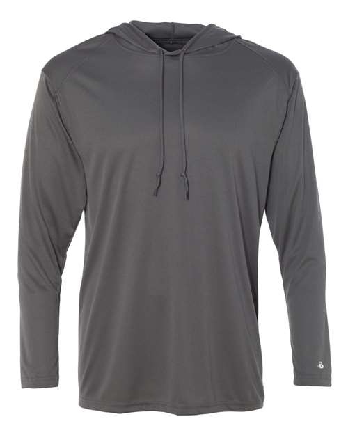 4105 Unisex B-Core Hooded Long Sleeve T-Shirt in Graphite