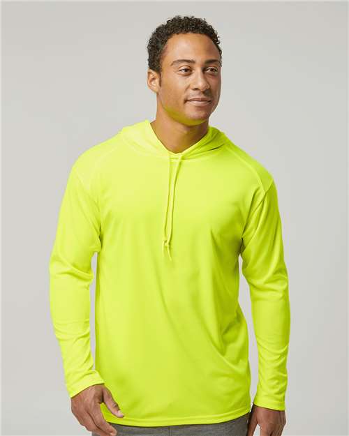 4105 Unisex B-Core Hooded Long Sleeve T-Shirt in Safety Yellow