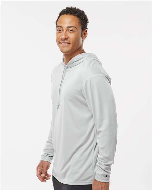 4105 Unisex B-Core Hooded Long Sleeve T-Shirt in Silver