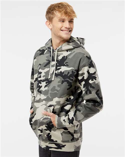 Unisex Heavyweight Hooded Sweatshirt - OnModelSide - B22276012 - Snow Camo