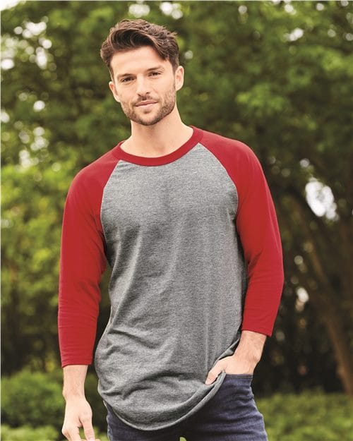 4420 Unisex Three-Quarter Raglan Sleeve Baseball Jersey T-Shirt in 