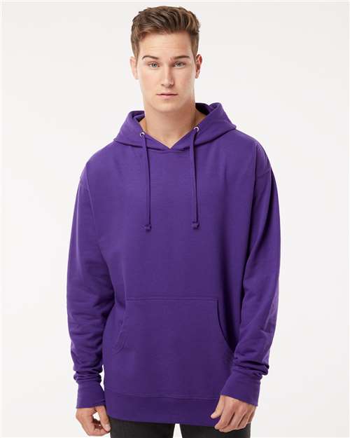 Unisex Midweight Hooded Sweatshirt - OnModelFront - B23676723 - Purple