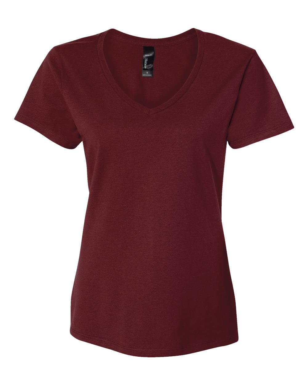 Hanes T-Shirts - Premium S / Maroon Hanes S04V Women's Perfect-T V-Neck T-Shirt