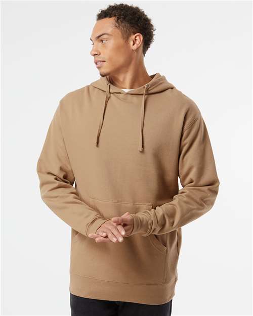 Unisex Midweight Hooded Sweatshirt - OnModelFront - B23676733 - Sandstone