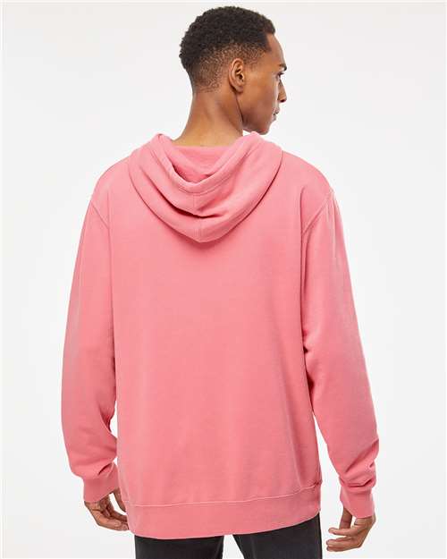 Unisex Midweight Pigment-Dyed Hooded Sweatshirt - OnModelBack - B22176303 - Pigment Pink