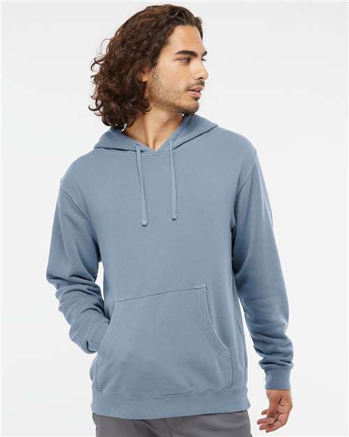 Unisex Midweight Pigment-Dyed Hooded Sweatshirt - OnModelFront - B22176653 - Pigment Slate Blue