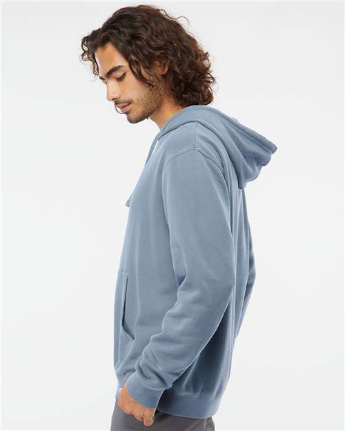 Unisex Midweight Pigment-Dyed Hooded Sweatshirt - OnModelSide - B22176653 - Pigment Slate Blue