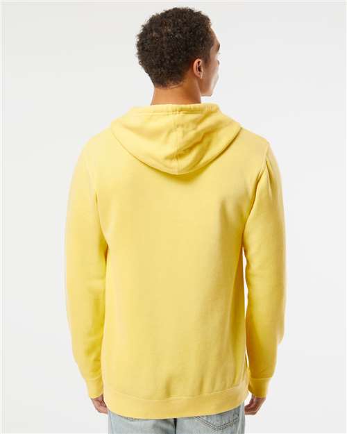 Unisex Midweight Pigment-Dyed Hooded Sweatshirt - OnModelBack - B22176283 - Pigment Yellow