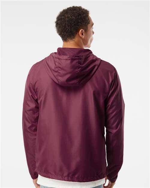 Men's Lightweight Windbreaker Full-Zip Jacket - OnModelBack - B21876533 - Maroon