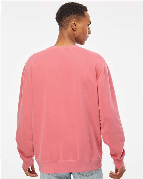 Unisex Midweight Pigment-Dyed Crewneck Sweatshirt - OnModelBack - B22376303 - Pigment Pink