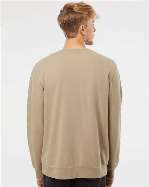 Unisex Midweight Pigment-Dyed Crewneck Sweatshirt - OnModelBack - B22376733 - Pigment Sandstone