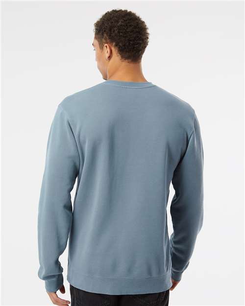 Unisex Midweight Pigment-Dyed Crewneck Sweatshirt - OnModelBack - B22376653 - Pigment Slate Blue