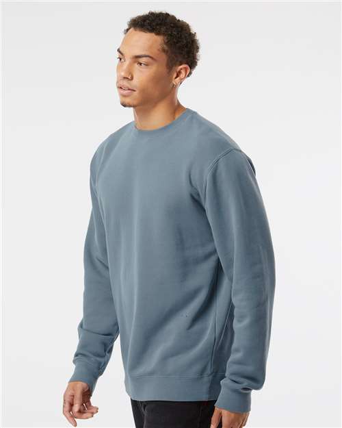 Unisex Midweight Pigment-Dyed Crewneck Sweatshirt - OnModelSide - B22376653 - Pigment Slate Blue
