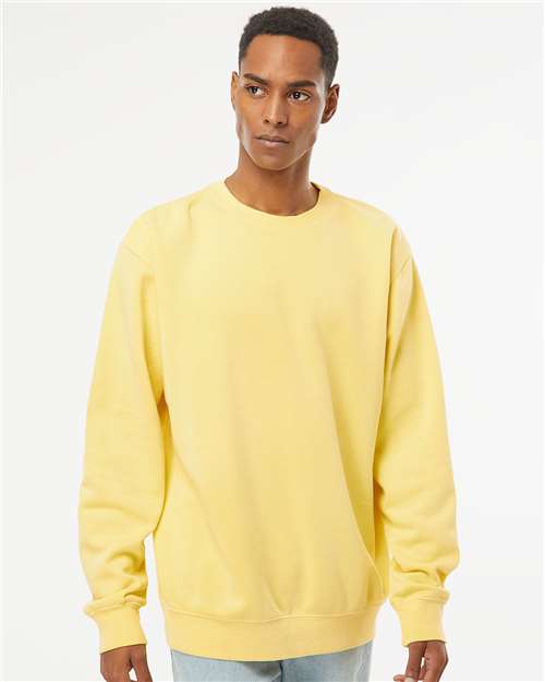 Unisex Midweight Pigment-Dyed Crewneck Sweatshirt - OnModelFront - B22376283 - Pigment Yellow