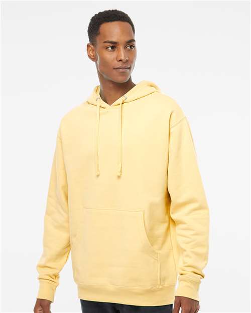Unisex Midweight Hooded Sweatshirt - OnModelFront - B23676403 - Light Yellow