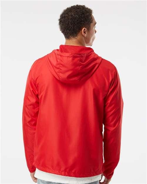 Men's Lightweight Windbreaker Full-Zip Jacket - OnModelBack - B21876703 - Red