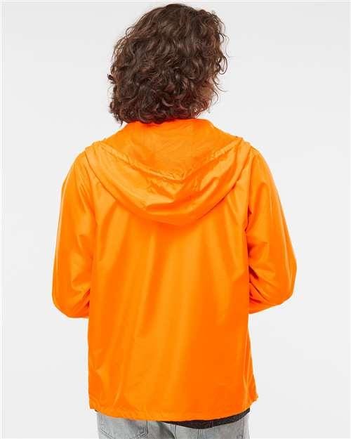 Men's Lightweight Windbreaker Full-Zip Jacket - OnModelBack - B21876663 - Safety Orange