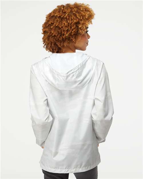 Men's Lightweight Windbreaker Full-Zip Jacket - OnModelBack - B21876023 - White Camo