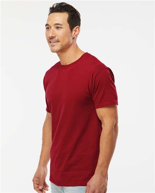 Men's Gold Soft Touch T-Shirt - OnModelSide - B01542523 - Cardinal Red